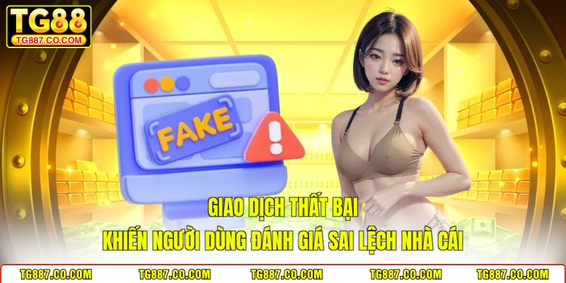 Giao dịch thất bại khiến người dùng đánh giá sai lệch nhà cái